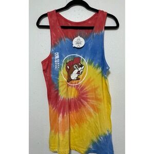 Buc-ee's Tie Dye Tank Top Swirl Graphic Beaver Logo Sleeveless M Casual